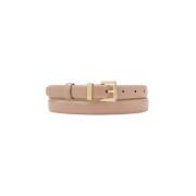 Smalle lichtroze leren riem Kazar , Pink , Dames