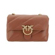 Gewatteerde Love Classic Schoudertas met verguld logo Pinko , Brown , ...