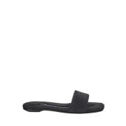 Denim Logo Slide Sandalen Alexander Wang , Gray , Dames