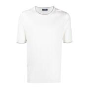 Gestreept korte mouw gebreid shirt Barba , White , Heren