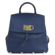 Pre-owned Leather backpacks Salvatore Ferragamo Pre-owned , Blue , Dam...