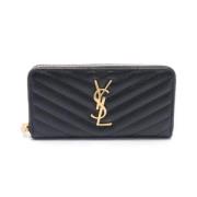 Pre-owned Leather wallets Yves Saint Laurent Vintage , Black , Dames