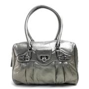 Pre-owned Leather handbags Salvatore Ferragamo Pre-owned , Gray , Dame...