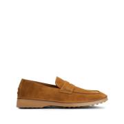 Karamelbruine Slip-On Gommino Schoenen Tod's , Brown , Heren