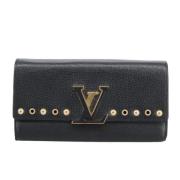 Pre-owned Leather wallets Louis Vuitton Vintage , Black , Dames