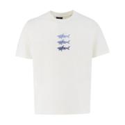 Katoenen Crew-neck T-shirt met Print Paul & Shark , White , Heren