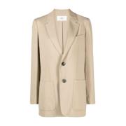 Single Breasted Blazer Ami Paris , Beige , Dames