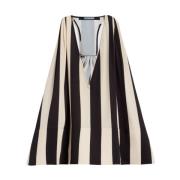 Beige V-hals Mouwloze Gestreepte Top Jacquemus , Black , Dames