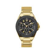 Gouden Stalen Quartz Analoog Horloge Guess , Yellow , Heren