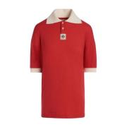 Rode Polo Shirt met Knoopsluiting Bally , Red , Dames