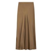 Zijden Midi Rok Anine Bing , Brown , Dames