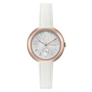 Roze Leren Horloge, Quartz Analoog Furla , White , Dames