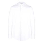 Slim Fit Stretch Poplin Overhemd Hugo Boss , White , Heren