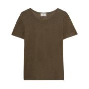 Zonnig linnen T-shirt Ines De La Fressange Paris , Green , Dames