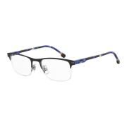 Zwarte Metalen Frame Bril Matte Afwerking Carrera , Black , Unisex