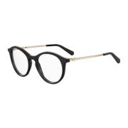 Stijlvol Zwart Acetaat Frame Bril Love Moschino , Black , Dames