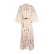 Geborduurde Billow Jurk Zimmermann , Beige , Dames