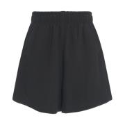 Zwarte linnen blend hoge taille bermuda's 8PM , Black , Dames