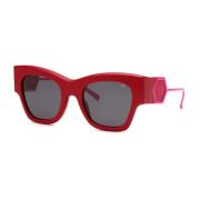 Unieke rode lens acetaatzonnebril Philipp Plein , Red , Dames