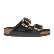 Hoogglans zwarte sandalen Birkenstock , Black , Dames