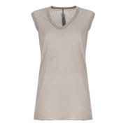 Grijze Katoenen V-hals Mouwloze Top Rick Owens , Gray , Dames