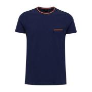 Blauw T-shirt met oranje details Fendi , Blue , Heren