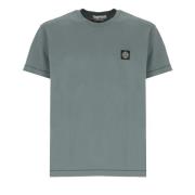 Groen Katoenen T-shirt met Logopatch Stone Island , Green , Heren