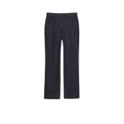 Stijlvolle katoenblend broek met rechte pijpen Max Mara , Blue , Dames