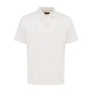 Witte korte mouw V-hals polo Corneliani , White , Heren