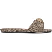 Beige Textiel Slipper met Pied-de-Poule Print Kurt Geiger , Beige , Da...