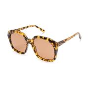 Bruine Kristal Zonnebril Havana Stijl Chloé , Multicolor , Dames