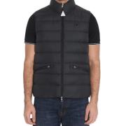 Zwart Gilet met Opstaande Kraag Moncler , Black , Heren