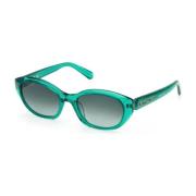 Groene Degraded Lens Plastic Zonnebril Swarovski , Green , Dames