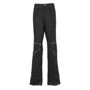 Zwarte Linnen Cargo Broek voor Mannen Rick Owens , Black , Heren