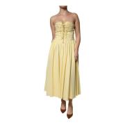 Gele Kant Korset Midi Jurk Philosophy di Lorenzo Serafini , Yellow , D...