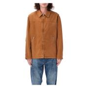 Canvas Zip Jacket MM6 Maison Margiela , Brown , Heren