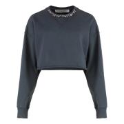 Katoenen Sweatshirt met Kristallen Borduursel Golden Goose , Black , D...