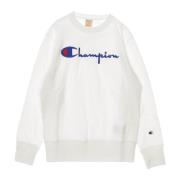 Witte Crewneck Sweatshirt Lichtgewicht Champion , White , Heren