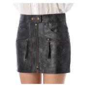 Vintage Faux Leather Mini Skirt Isabel Marant Étoile , Black , Dames