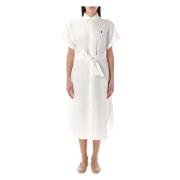 Dameskleding Jurk Wit Ss25 Ralph Lauren , White , Dames