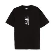 Zwarte Crew Neck T-shirts en Polos C.p. Company , Black , Heren