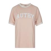 Jersey Tshirt met Raglan Mouwen Autry , Pink , Dames