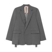 Stijlvolle Stoffen Jas N21 , Gray , Dames