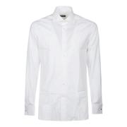 Stretchkatoenen overhemd met lange mouwen Ermenegildo Zegna , White , ...