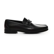 Zwarte Mocassin Platte Schoenen Salvatore Ferragamo , Black , Heren