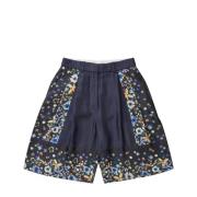 Zijden Bloemenprint Shorts Munthe , Black , Dames