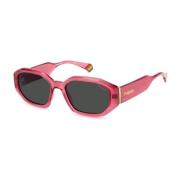 Multicolor Metalen Frame Dames Zonnebril Polaroid , Pink , Dames