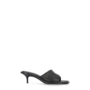 Zwarte leren slippers met Love Birds Pinko , Black , Dames