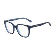 Blauwe Acetaatframe Bril voor Vrouwen Love Moschino , Blue , Dames