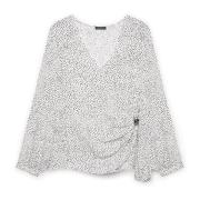 Gedrukte blouse met plooien aan de zijkant Fiorella Rubino , White , D...